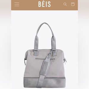 Beis grey mini weekender bag